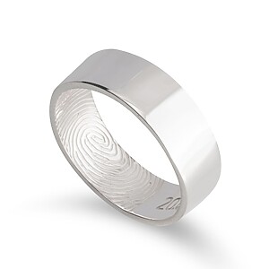 Coouple Ring Inside Innenseite Fingerabdruck Gravur Personalisiert Unsichtbarer Fingerprint Erinnerungen Trauerschmuck Gedenkschmuck Silber