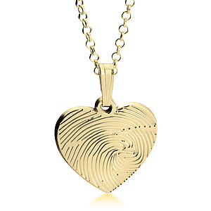 Herzanhaenger Erinnrungsschmuck Prsonalisiert Fingerabdruck Schmuck Heart Gravur Einzigartig Fingerprint Kette Gold Silber Vergoldet Gendenkschmuck Trauerschmuck