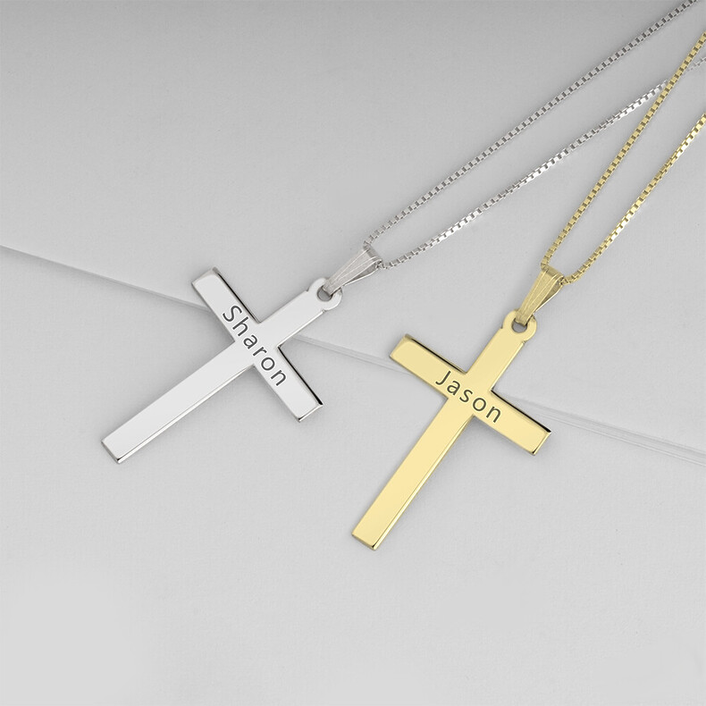 Taufe Andenken Glaube Religion Christ Katholisch Evangelisch Kreuz Gravur Personlalisiert Individuell Trauerschmuck Geburtsgeschenk Leben Tot