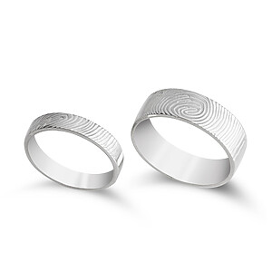 Couple Ring Erinnerungsstück Partnerringe Erinnerungsschmuck Personalisierte Ring Gravur Fingerabdruckring Fingerprint Gedenkschmuck Trauerschmuck