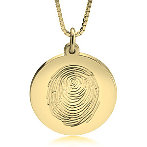 Fingerabdruck Fingerprint Gold Silber Vergoldet Kette Trauerschmuck Erinnerungsanhaenger Gedenk Geschenkidee Kette Halskette