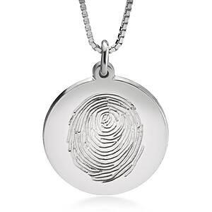 Fingerabdruck Fingerprint Gold Silber Vergoldet Kette Trauerschmuck Erinnerungsanhaenger Gedenk Geschenkidee Kette Necklace