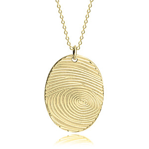 Fingerabdruck Schmuck Kette Erinnrungsschmuck Trauerschmuck Fingerprint Gold Personalisiert Individueller Anhaenger