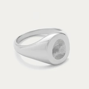 Fingerprint Fingerabdruck Ring Silber Erinnerungsschmuck Trauer Gedenkschmuck Partnerringe Personalisiert Individuell Gestaltung Couple Ringe Rose